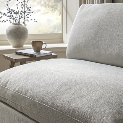 Lutyens Light Grey Linen Blend Modular Sofa, Armless Seat