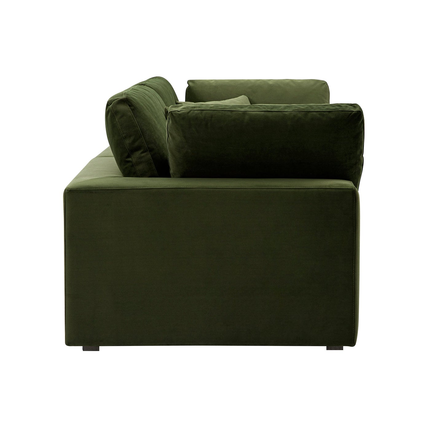 Lutyens Moss Green Velvet Modular Sofa, 2-Piece