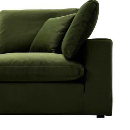 Lutyens Moss Green Velvet Modular Sofa, 2-Piece