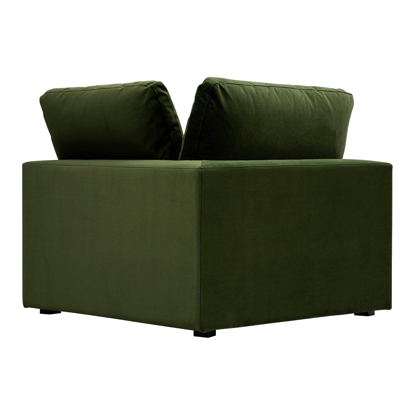 Lutyens Moss Green Velvet Modular Sofa, Corner Unit