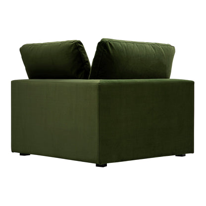 Lutyens Moss Green Velvet Modular Sofa, Corner Unit