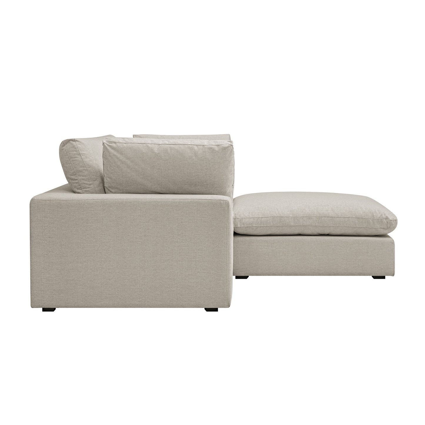 Lutyens Oatmeal Weave Fabric Modular Sofa, 2-Piece Chaise