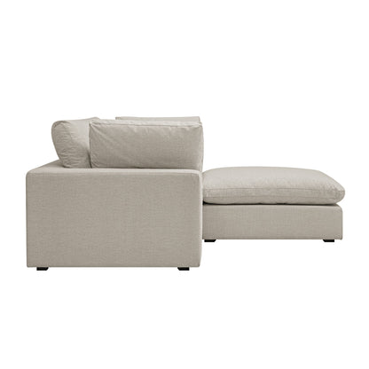 Lutyens Oatmeal Weave Fabric Modular Sofa, 2-Piece Chaise