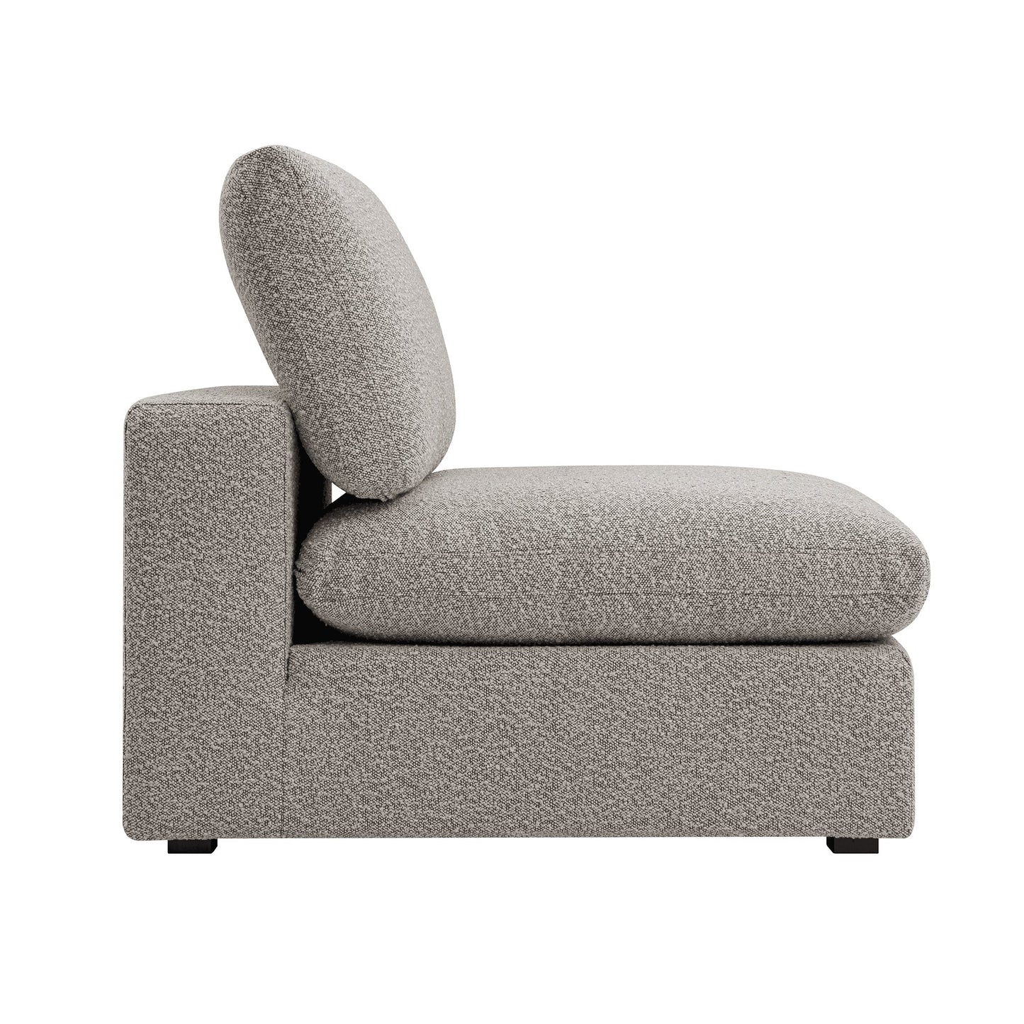 Lutyens Taupe Boucle Modular Sofa, Armless Seat