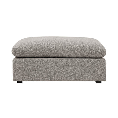 Lutyens Taupe Boucle Modular Sofa, Stool