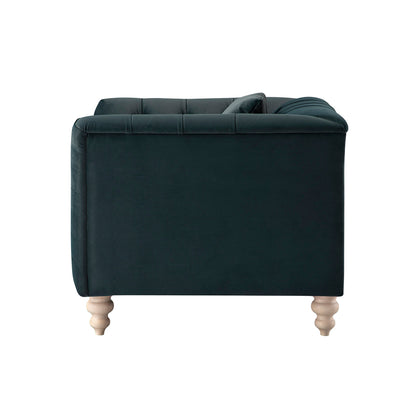 Ashby Chesterfield Armchair, Aegean Blue Velvet