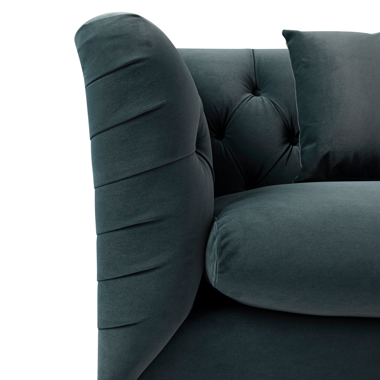 Ashby Chesterfield Armchair, Aegean Blue Velvet