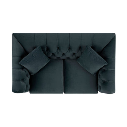 Ashby Chesterfield 2-Seater Sofa, Aegean Blue Velvet