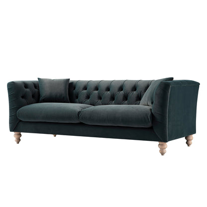 Ashby Chesterfield Large 3-Seater Sofa, Aegean Blue Velvet