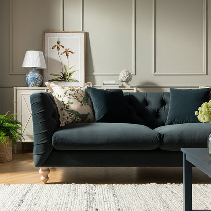 Ashby Chesterfield Large 3-Seater Sofa, Aegean Blue Velvet