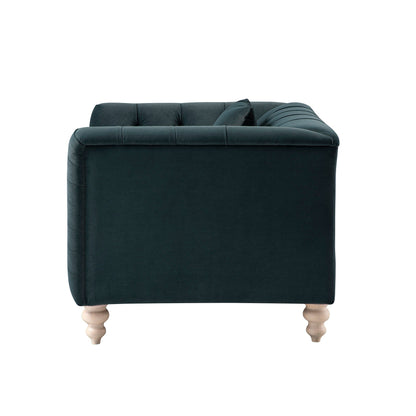 Ashby Chesterfield Loveseat, Aegean Blue Velvet