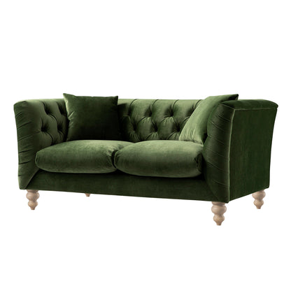 Ashby Chesterfield 2-Seater Sofa, Fern Green Velvet