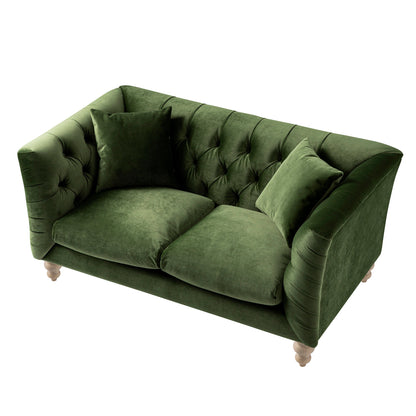 Ashby Chesterfield 2-Seater Sofa, Fern Green Velvet