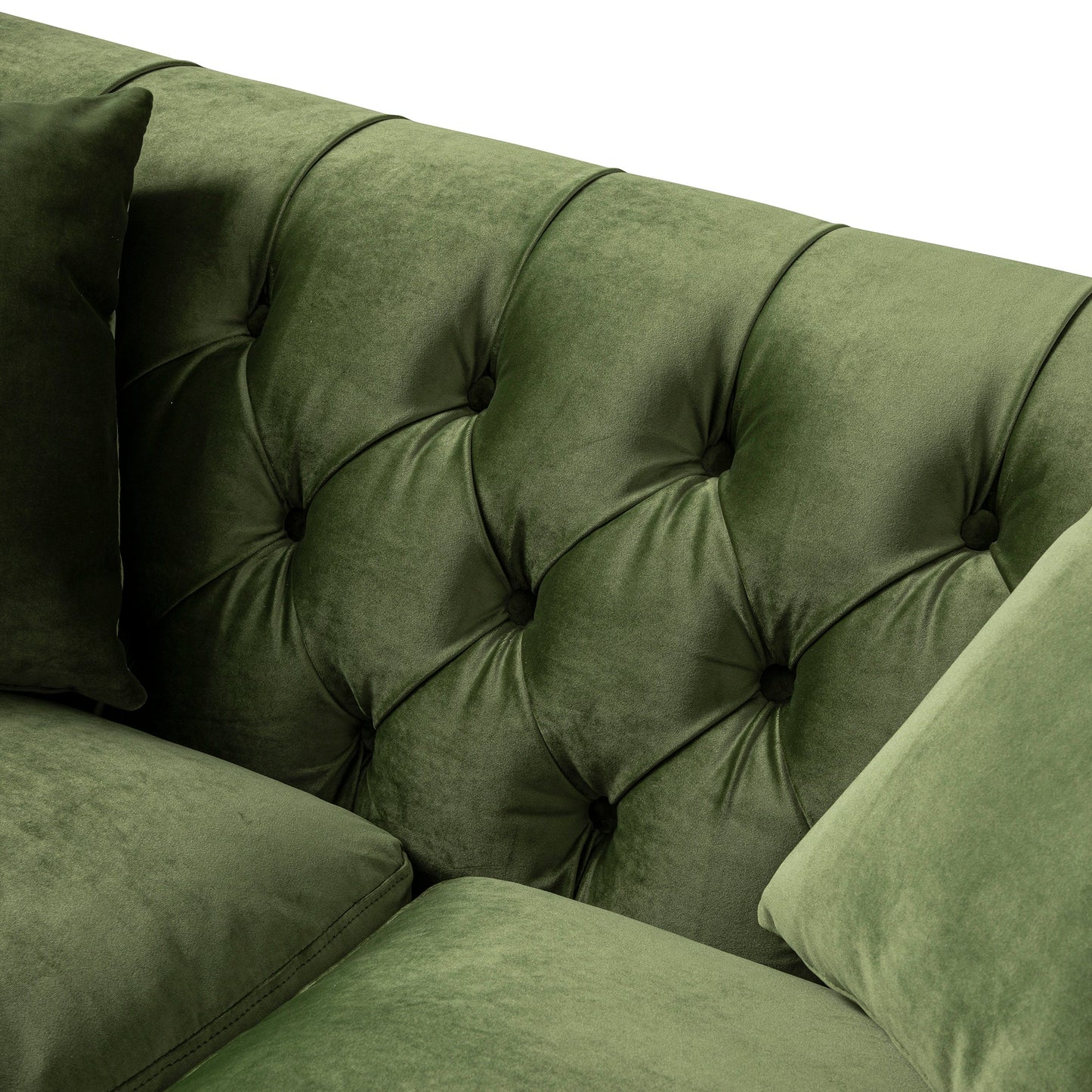 Ashby Chesterfield 2-Seater Sofa, Fern Green Velvet