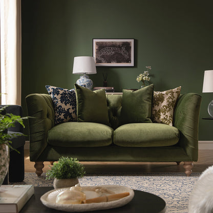 Ashby Chesterfield 2-Seater Sofa, Fern Green Velvet