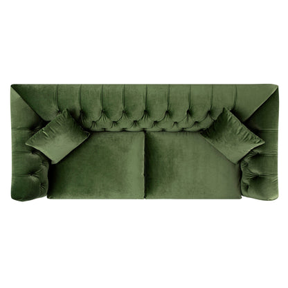 Ashby Chesterfield Large 3-Seater Sofa, Fern Green Velvet