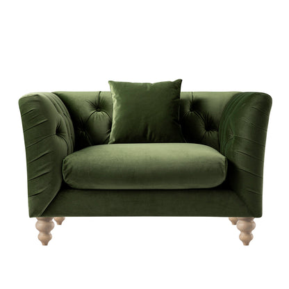 Ashby Chesterfield Loveseat, Fern Green Velvet