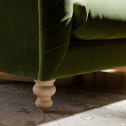 Ashby Chesterfield Loveseat, Fern Green Velvet