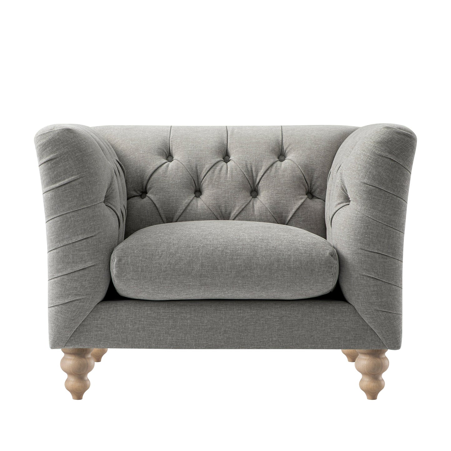 Ashby Chesterfield Armchair, Mist Grey Chenille