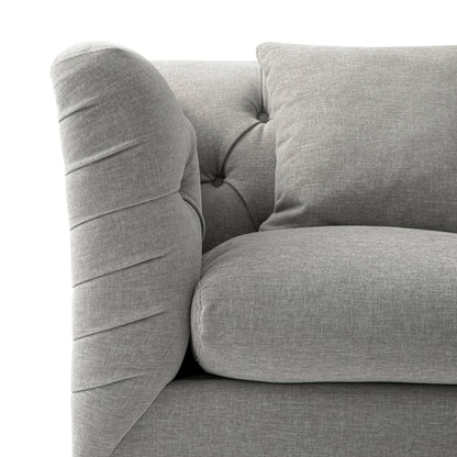 Ashby Chesterfield Armchair, Mist Grey Chenille