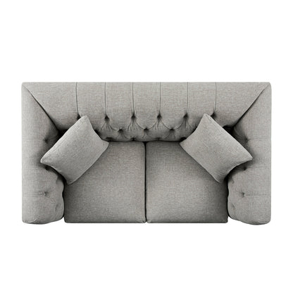 Ashby Chesterfield 2-Seater Sofa, Mist Grey Chenille