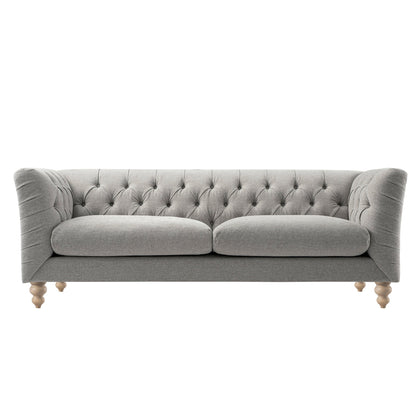 Ashby Chesterfield Large 3-Seater Sofa, Mist Grey Chenille