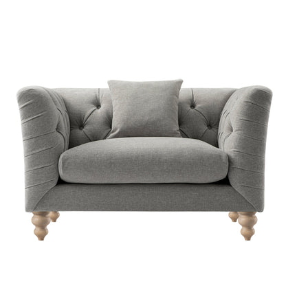 Ashby Chesterfield Loveseat, Mist Grey Chenille