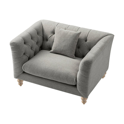 Ashby Chesterfield Loveseat, Mist Grey Chenille