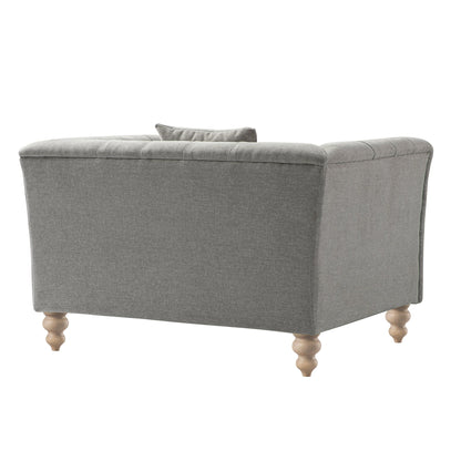 Ashby Chesterfield Loveseat, Mist Grey Chenille