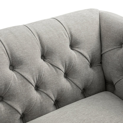 Ashby Chesterfield Loveseat, Mist Grey Chenille