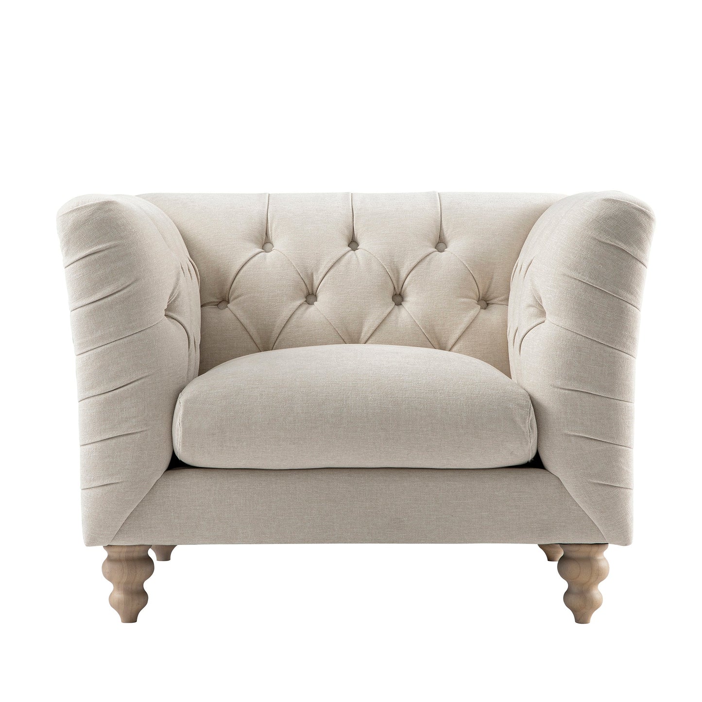 Ashby Chesterfield Armchair, Oatmeal Chenille