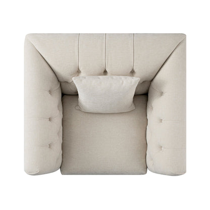 Ashby Chesterfield Armchair, Oatmeal Chenille