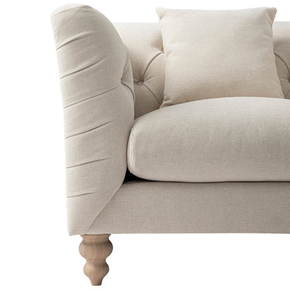 Ashby Chesterfield Armchair, Oatmeal Chenille