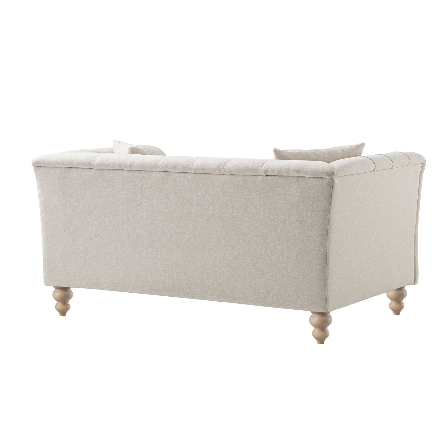 Ashby Chesterfield 2-Seater Sofa, Oatmeal Chenille