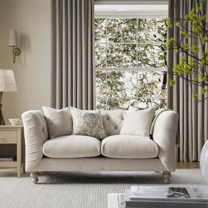 Ashby Chesterfield 2-Seater Sofa, Oatmeal Chenille