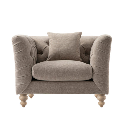 Ashby Chesterfield Armchair, Taupe Chenille