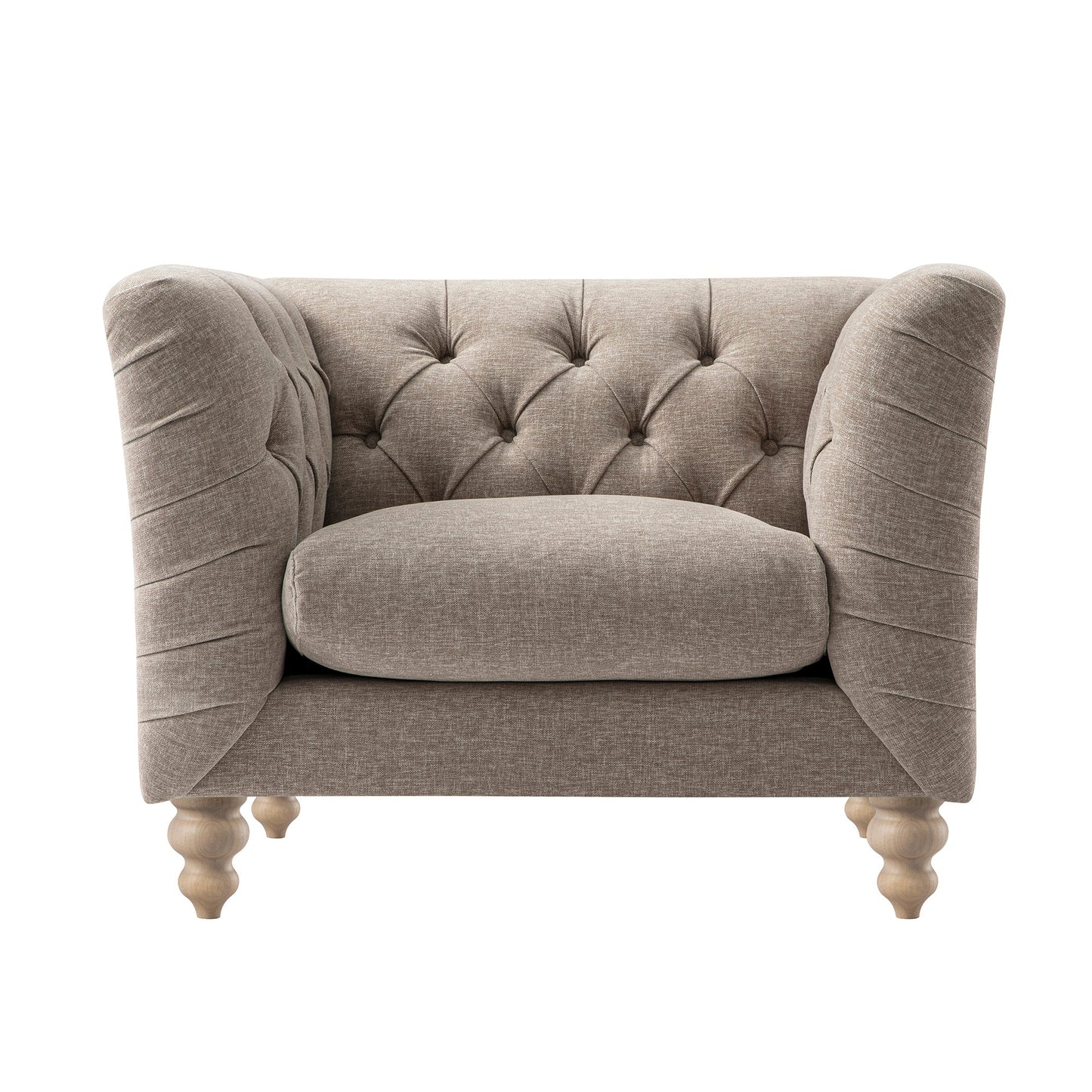 Ashby Chesterfield Armchair, Taupe Chenille