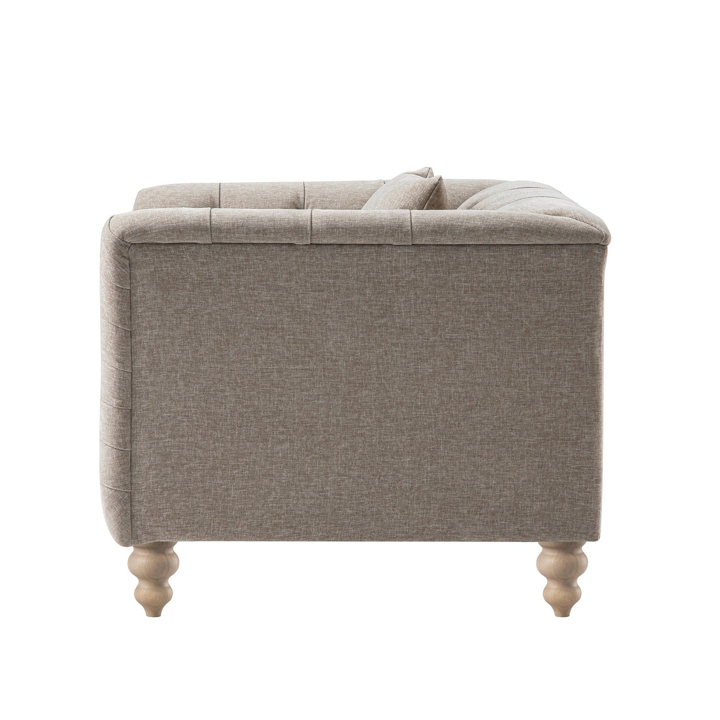 Ashby Chesterfield Armchair, Taupe Chenille