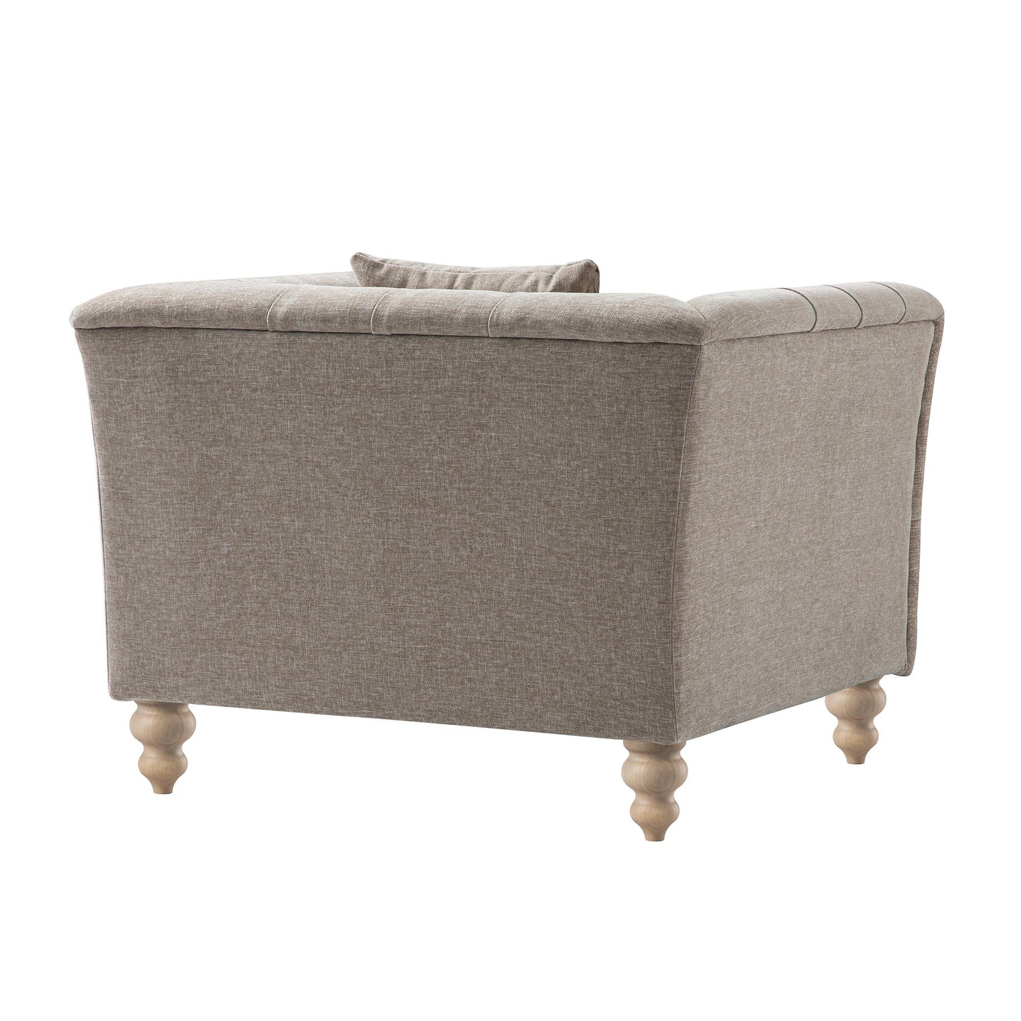 Ashby Chesterfield Armchair, Taupe Chenille