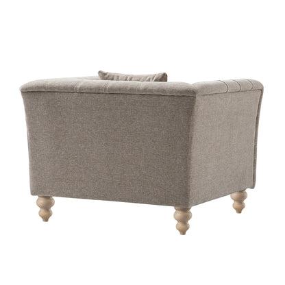 Ashby Chesterfield Armchair, Taupe Chenille