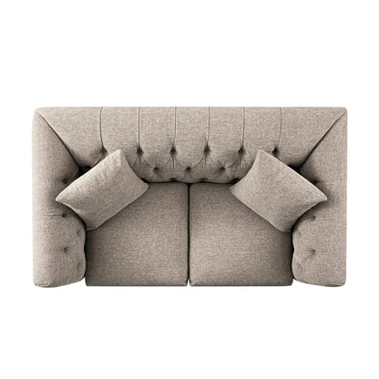 Ashby Chesterfield 2-Seater Sofa, Taupe Chenille