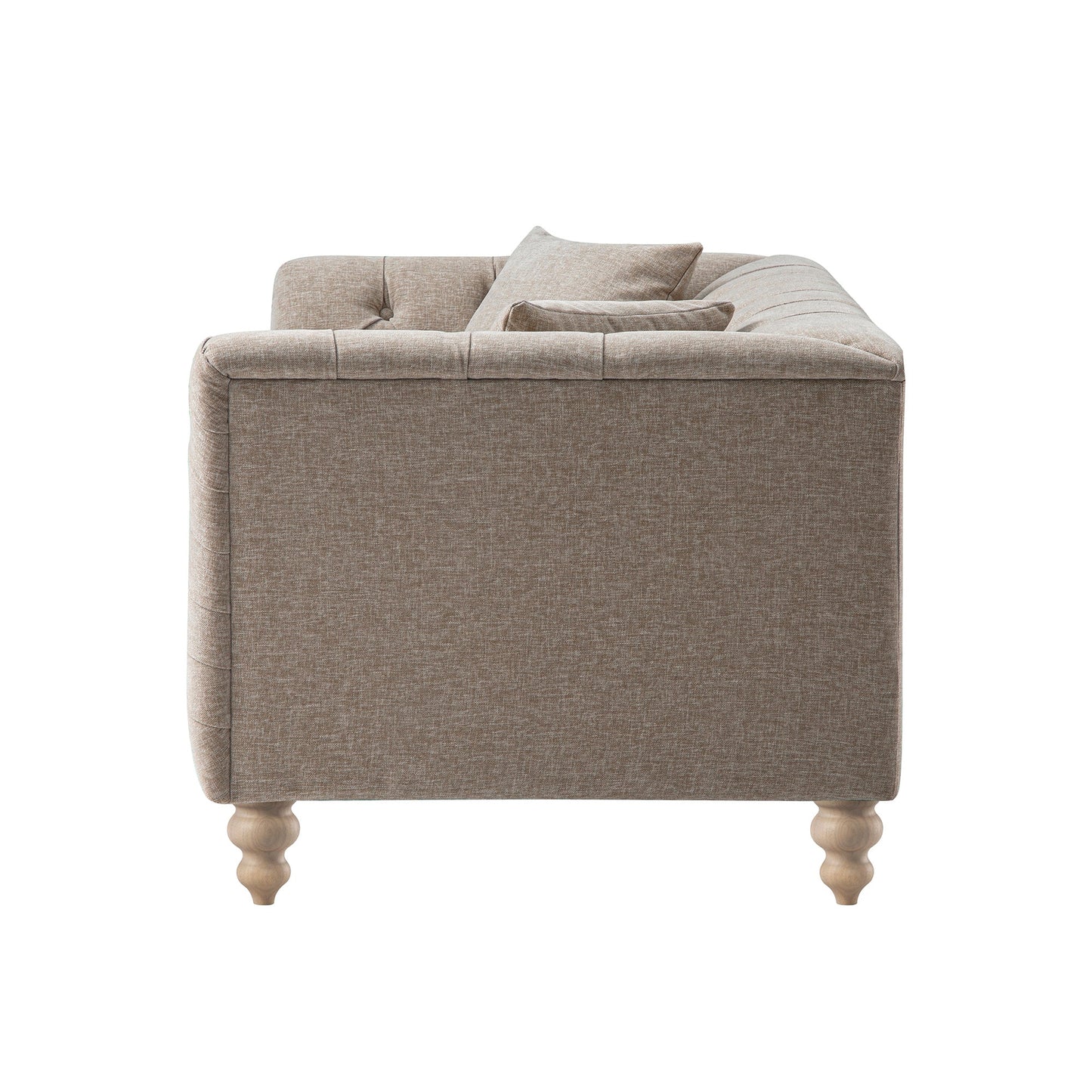 Ashby Chesterfield 2-Seater Sofa, Taupe Chenille