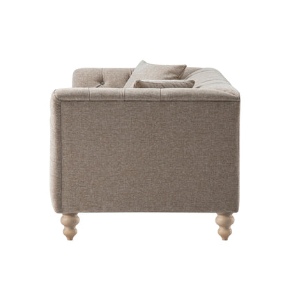 Ashby Chesterfield 2-Seater Sofa, Taupe Chenille