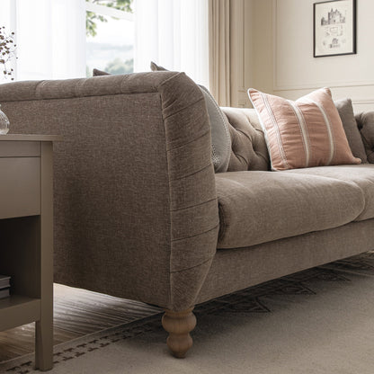 Ashby Chesterfield Large 3-Seater Sofa, Taupe Chenille
