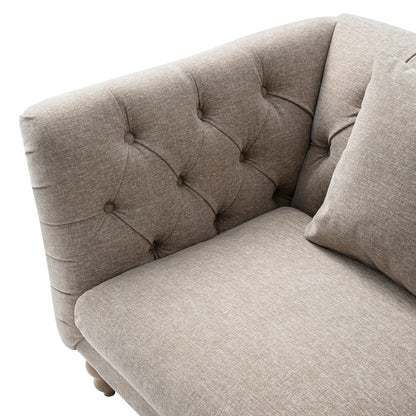 Ashby Chesterfield Loveseat, Taupe Chenille