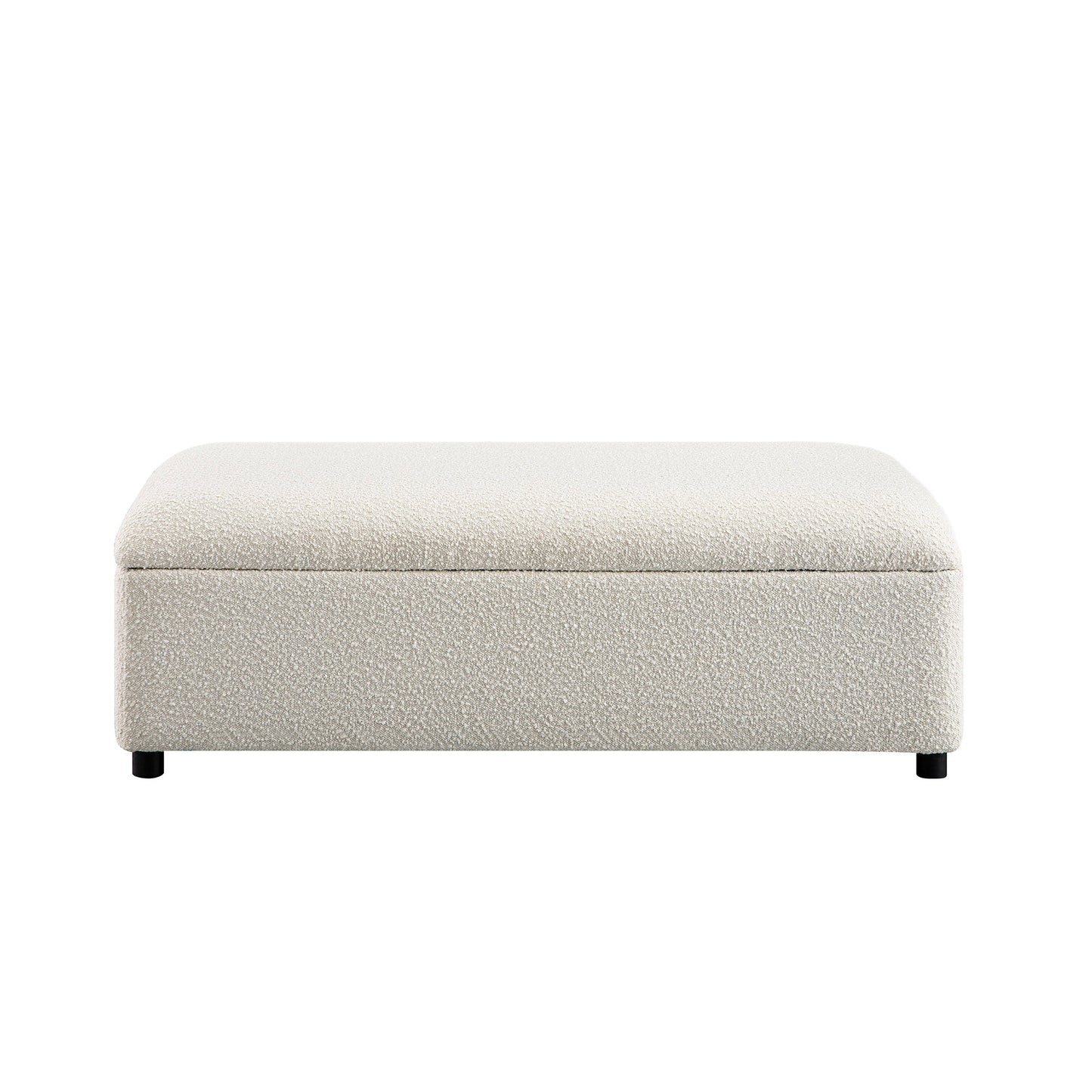 Magda Fold-Out Small Double Bed in an Ottoman, Beige Boucle