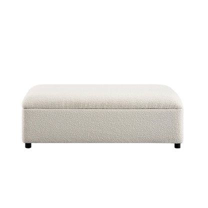 Magda Fold-Out Small Double Bed in an Ottoman, Beige Boucle