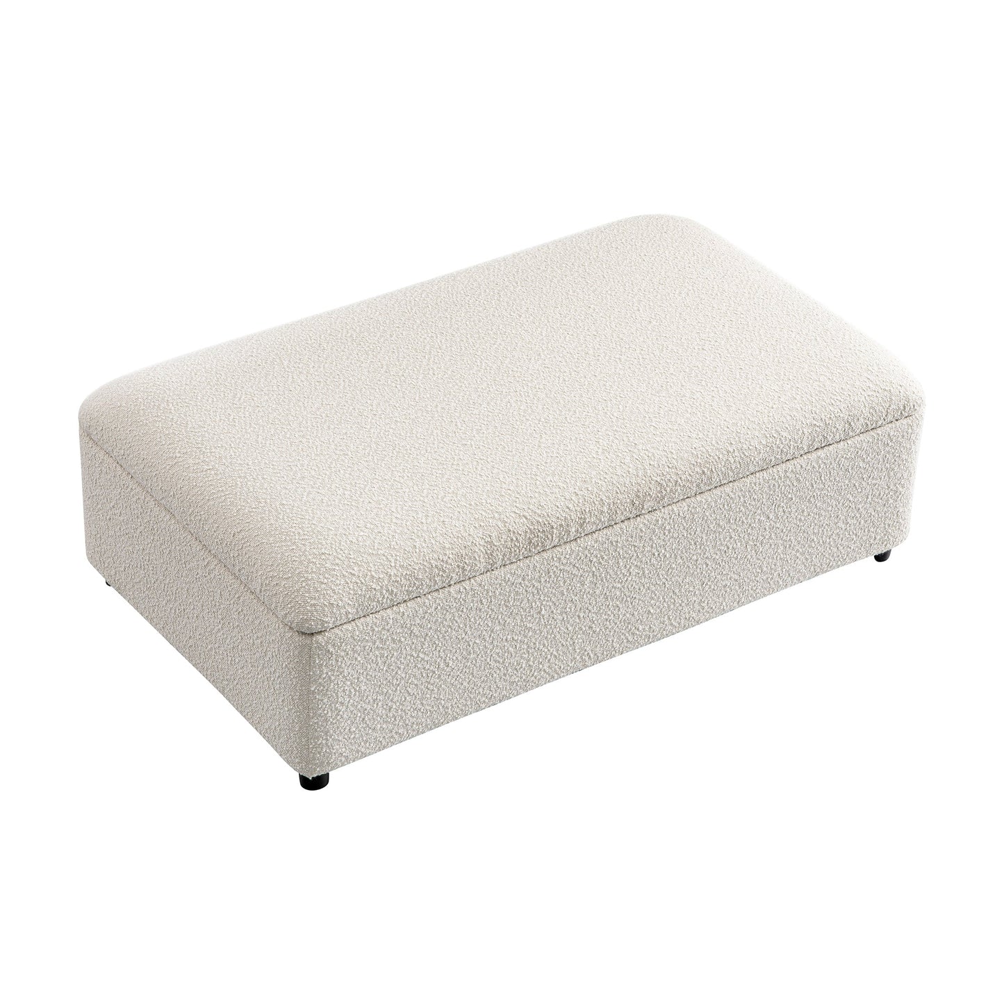 Magda Fold-Out Small Double Bed in an Ottoman, Beige Boucle
