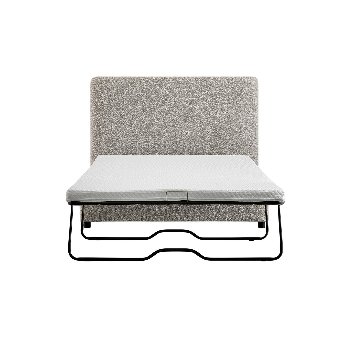 Magda Fold-Out Small Double Bed in an Ottoman, Mist Grey Boucle