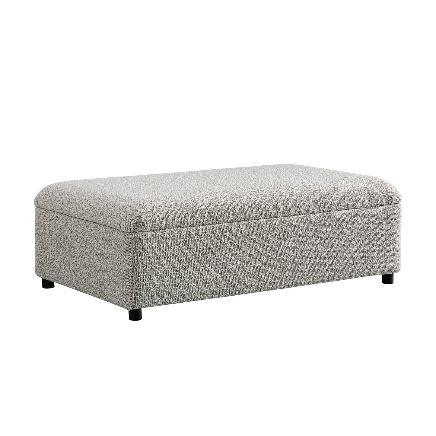 Magda Fold-Out Small Double Bed in an Ottoman, Mist Grey Boucle
